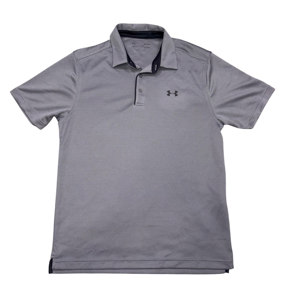 Under Armour Men's Grey Short Sleeve Loose Heatgear Polo New With Tags Medium
